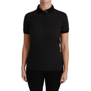 Dolce & Gabbana - Collared Short Sleeve Polo Shirt - Zwart - Dames