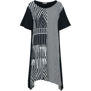 Graphic Elegance - Jerseyjurk - Zwart en Wit - Plus Size