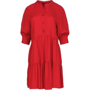 Jurken - Rood - Losse Jurk met Ruches