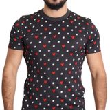 Dolce & Gabbana - Grijs - T-shirt - Katoen - Heren - Veelkleurig met Hartprints