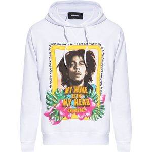 Dsquared2 - Bedrukte Hoodie - Wit - Katoen