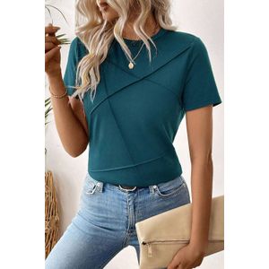 Geometrische Detail Korte Mouwen Top