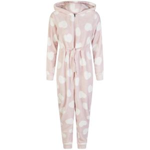 By Louise - Onesie - Fleece - Roze - Hartjes