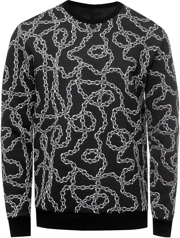 Rusty Neal - Jacquard Trui - IJzeren Design - Normale Pasvorm - Ronde Hals