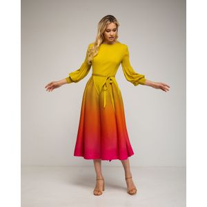 Geplooide Midi-jurk - Iriserend - Bandeaujurken