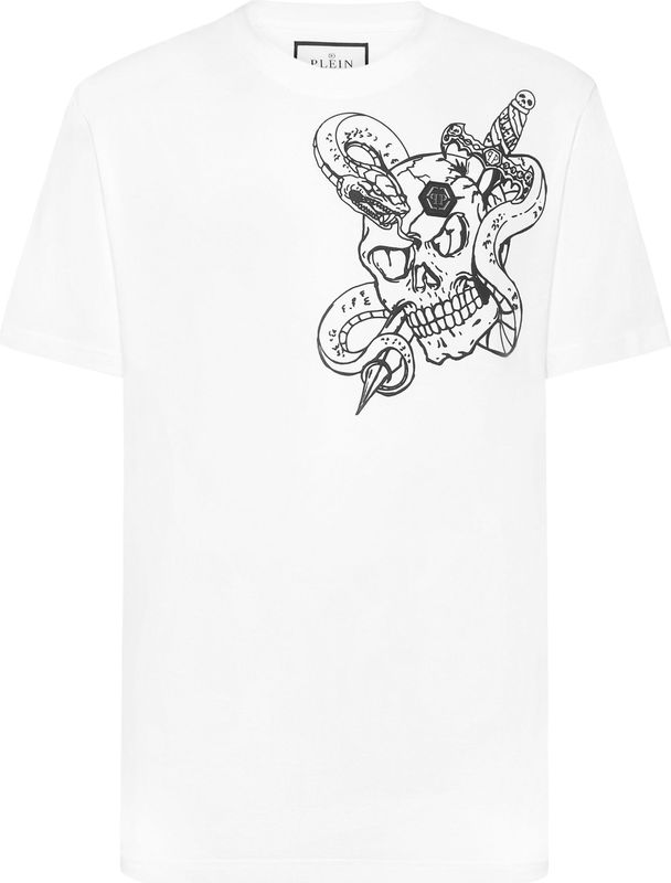Philipp Plein - T-Shirt Round Neck Snake - Zwart - Katoen
