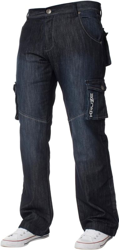 Kruze - Cargo Combat Jeans - Donkerblauw - Heren - Multi Pocket