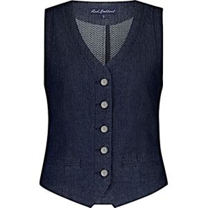 Red Button - Srb4587 - Gilet - Donkerblauw - Denim Visgraatpatroon