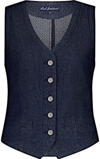 Red Button - Srb4587 - Gilet - Donkerblauw - Denim Visgraatpatroon