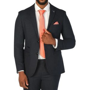 Marineblauwe Blazer - Wolmix Tweed - Heren