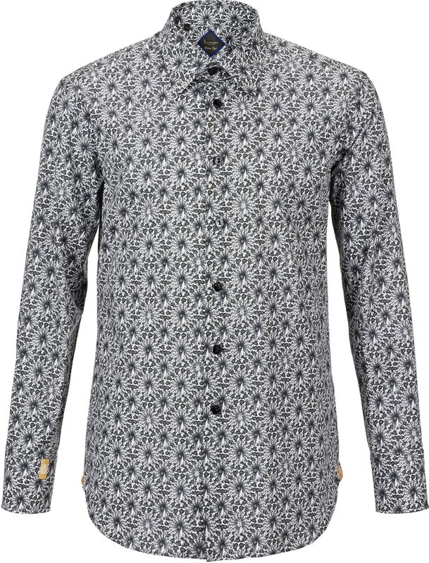 Billionaire - Shirt Silver Cut 'Claude' - Katoen - Zwart - Slim Fit