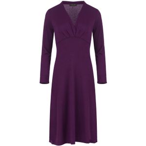 Lange Mouw - Empire Lijn - Jurk - A-lijn - Gebreide Stof - Knielengte