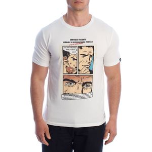Heren T-shirt met korte mouwen van katoen met comicprint HS24MTS21-A