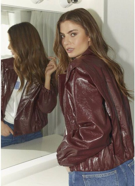 Co'Couture - PosyCC Jacket - Leren Jasje - Bordeaux