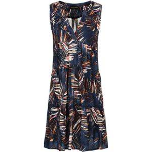 A-lijn Jurk - Bladafdruk - Mouwloos