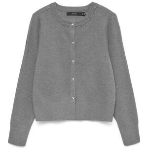 Vero Moda - Vmkacy Ls O-neck Cardigan - Grijs - Dames
