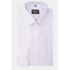 MARVELIS - Body Fit - Overhemd - Lichtblauw Gestreept - Strijkvriendelijk