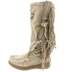 El Vaquero - Mocassinlaars - Zwart - Leer - Met Franjes