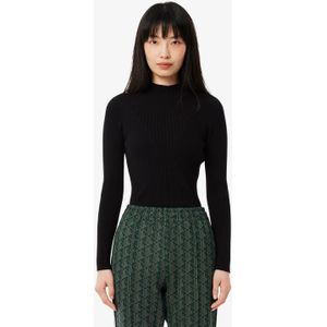 Lacoste - 3D Ribgebreide Damestrui - Zwart