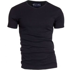 Garage Basis t-shirt v-hals semi bodyfit zwart