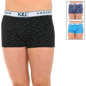 Pack-3 Herenboxershort van ademende stof met opdruk KL3006