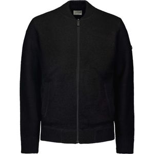 No Excess Cardigan bomber with wool black