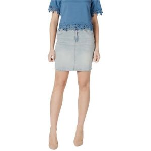 Morgan - A-lijnrok - Lichtblauw - Met Rits en Knop - Voor Dames