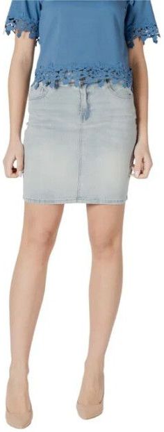 Morgan - A-lijnrok - Lichtblauw - Met Rits en Knop - Voor Dames