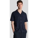 Lyle & Scott - Linnenmix Revere Shirt - Nachtblauw
