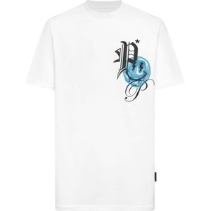 Philipp Plein - T-shirt - Wit - Katoen - Ronde Halslijn