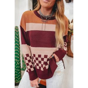Gestreepte Checker Trui