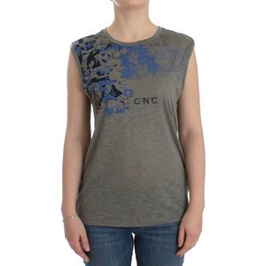 Costume National Grijs geprint mouwloos t-shirt voor vrouwen