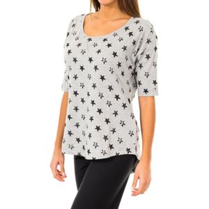 Dames-T-shirt met 3/4-mouwen en boothals 1487903579