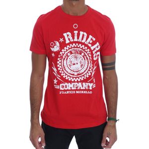 Frankie Morello Rode Katoenen RIDERS Crewneck T-Shirt