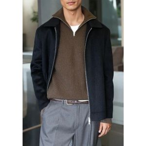 Ciszere Reuben knitted half zip mocha brown