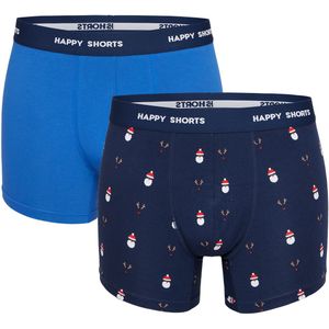 Happy Shorts 2-pack kerst boxershorts heren kerstmannen / rendieren