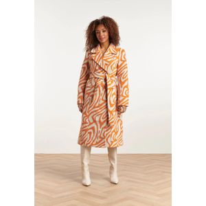 Smashed Lemon Damesjas jas in zand en abstract zebra print -