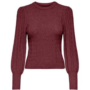 ONLY - ONLKATIA LS STRUC PUFF ONECK CC KNT - Dames - Trui - Rood