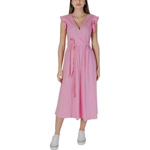 B.Young - Jurk - Roze - Katoen - Mouwloos - V-hals