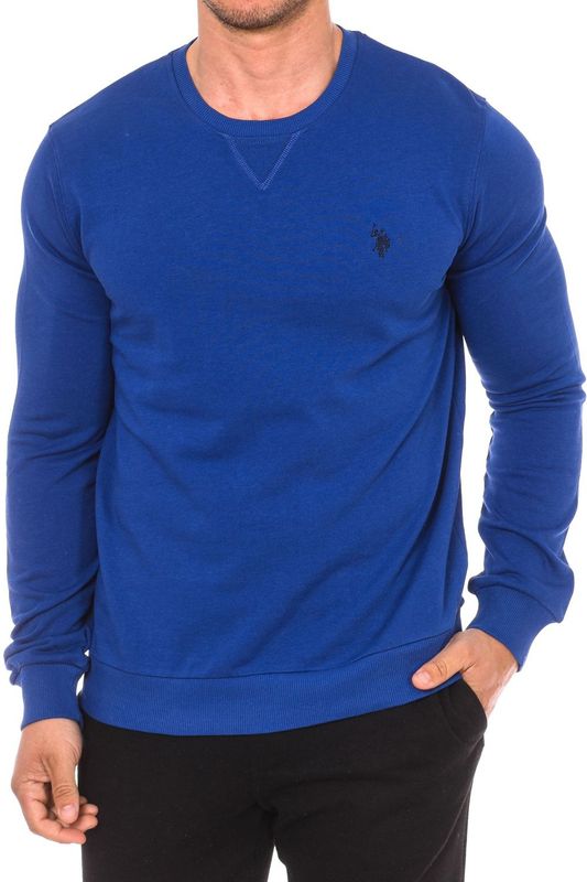 U.s. Polo Assn. - Ronde Hals Sweater - Blauw - Heren - Katoen