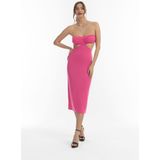 midi-jurk faina met uitsnijdingen