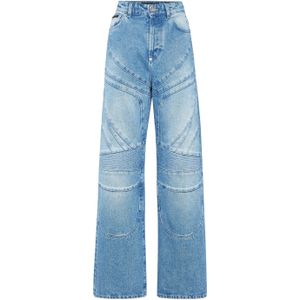 Philipp Plein - Skater Fit Denim Broek Racing - Blauw - Dames