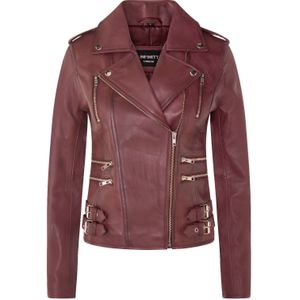 Dames - Leren Bikerjack - Zwart - Brando Loddon