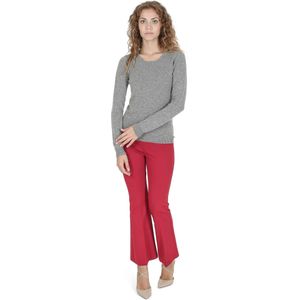 Crown Of Edinburgh Cashmere Damessweater Met Vierkante Hals Coe 0024 Pewter Grey