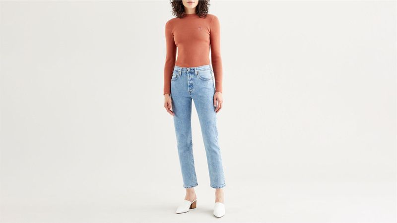 Levi's - 501 Crop - Jeans - Lichtblauw - 5-pocket constructie
