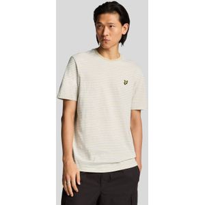 Lyle & Scott - Linnenmix Breton Streep - T-shirt - Neutraal Meerkleurig