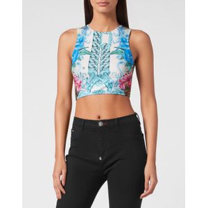 Philipp Plein - Hawaii Top - Veelkleurig - Mouwloos - Stretch Jersey