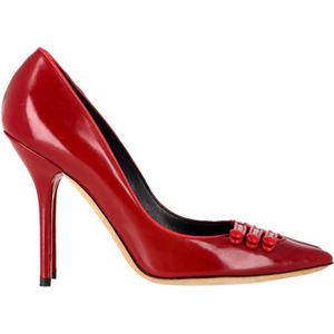 Dolce & Gabbana Puntige Hakken in Rode Leren