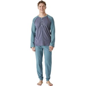 JJB12 Katoenen pyjama met lange mouwen en ronde hals voor heren