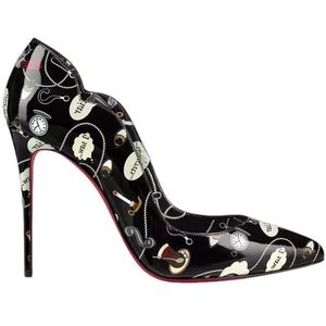 Christian Louboutin Hot chick 100 black weapons print patent leather high heel pumps